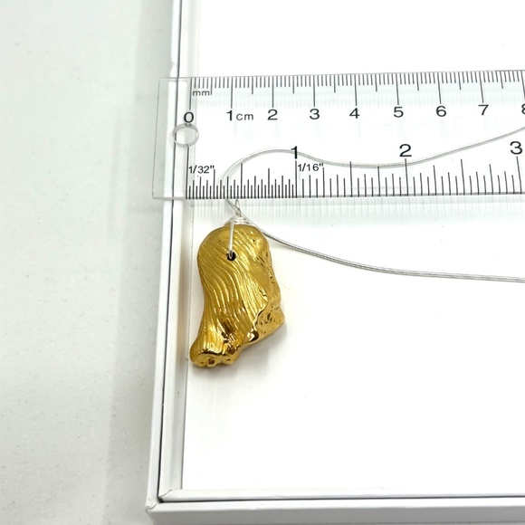 ARTISAN Gold Vermeil and Sterling Silver Wrapped Stone Pendant HANDMADE NWT - Picture 12 of 17